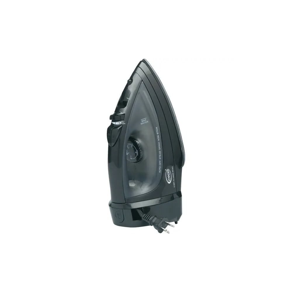 GuestSupply US Voyager Signature Iron with Retractable Cord, Black